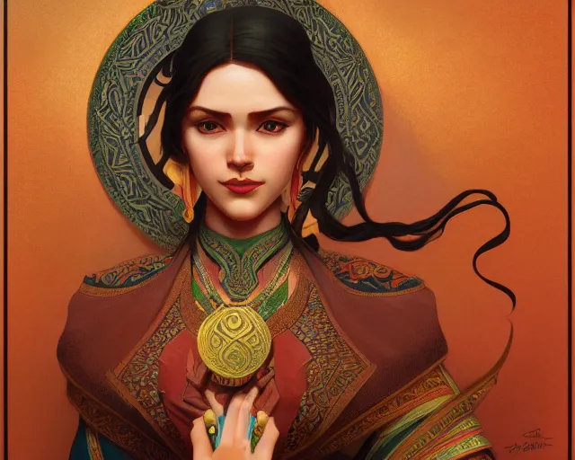 Image similar to photography of jamini roy, deep focus, d & d, fantasy, intricate, elegant, highly detailed, digital painting, artstation, concept art, matte, sharp focus, illustration, hearthstone, art by artgerm and greg rutkowski and alphonse mucha