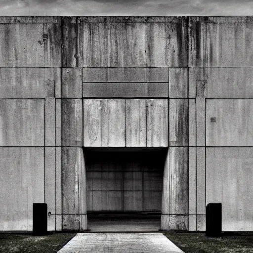 Image similar to a gateway through time, brutalist, 4 k, photograph