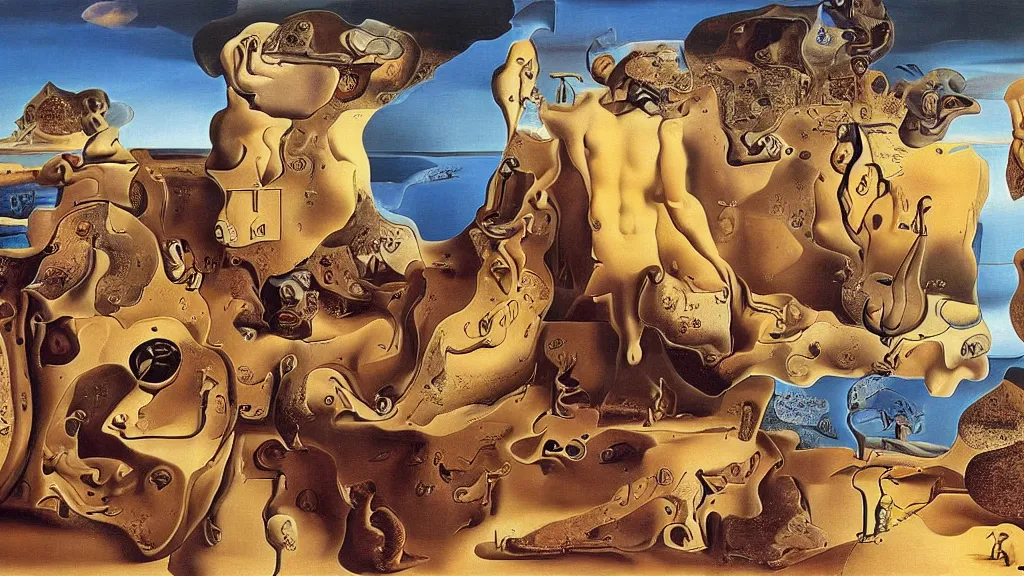 Image similar to the newest masterpiece of salvador dali, it is called ; time doesn't exist