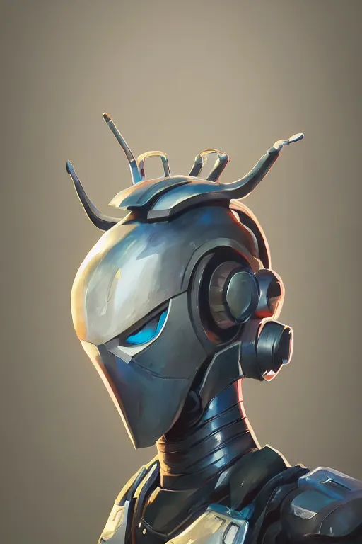 Image similar to epic mask helmet robot ninja portrait stylized as fornite style game design fanart by concept artist gervasio canda, behance hd by jesper ejsing, by rhads, makoto shinkai and lois van baarle, ilya kuvshinov, rossdraws global illumination radiating a glowing aura global illumination ray tracing hdr render in unreal engine 5