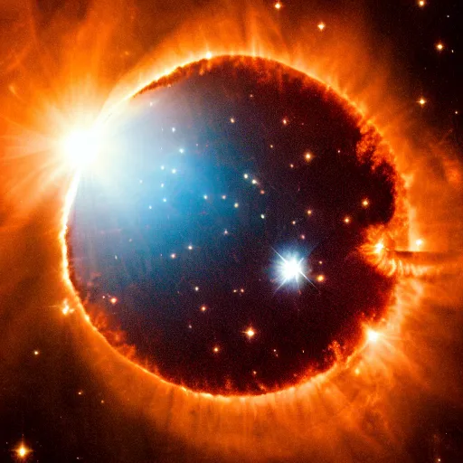 Image similar to Hubble telescope photograph of a sun going super nova, 8k, incredible detail,