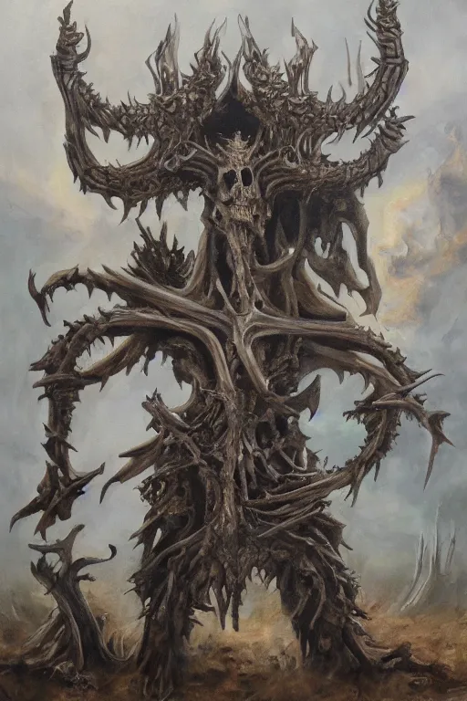 Prompt: lord of bones, oil painting