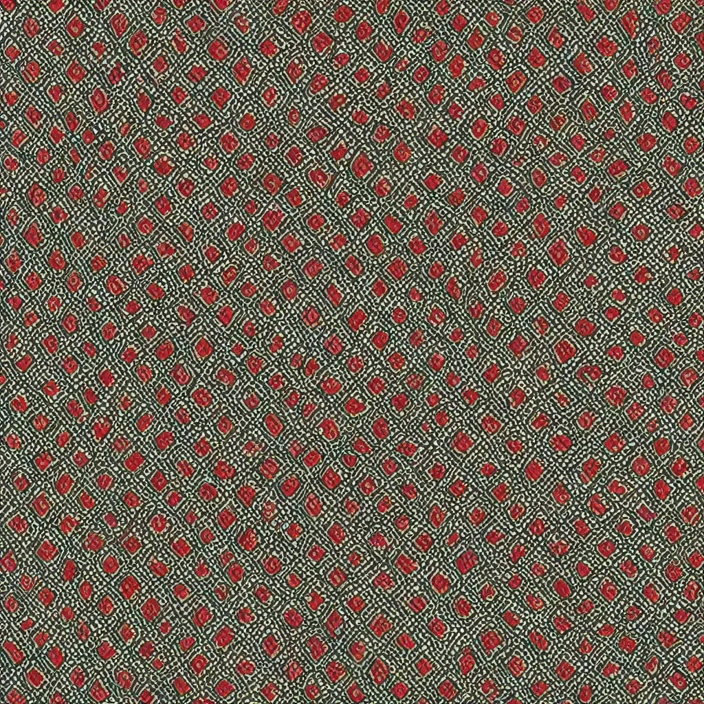 Prompt: repeating Nigerian Dahomey cloth pattern, illustration in The Grammar of Ornament by Owen Jones