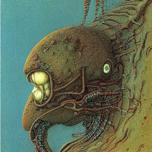 Image similar to beautiful little creature, alien bestiary by Beksinski and Studio Ghibli