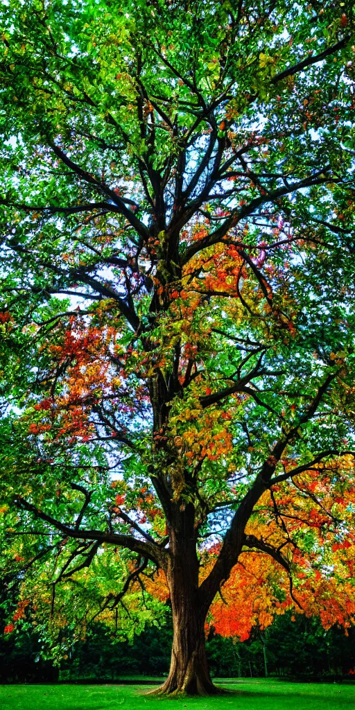 Image similar to a tree representing all four seasons