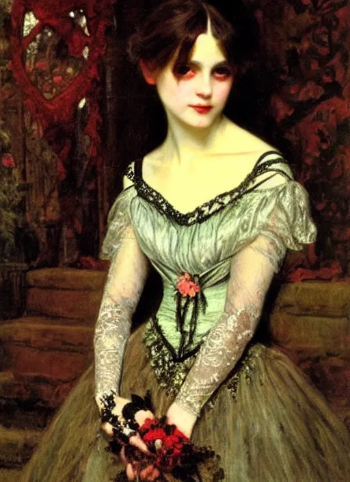 Prompt: ( ( gothic # ) ) princess portrait. by william henry hunt * *, highly detailded