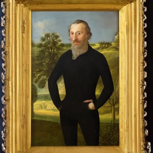 Image similar to portrait of a man with a large Manor house in the background. Highly detailed, realistic.
