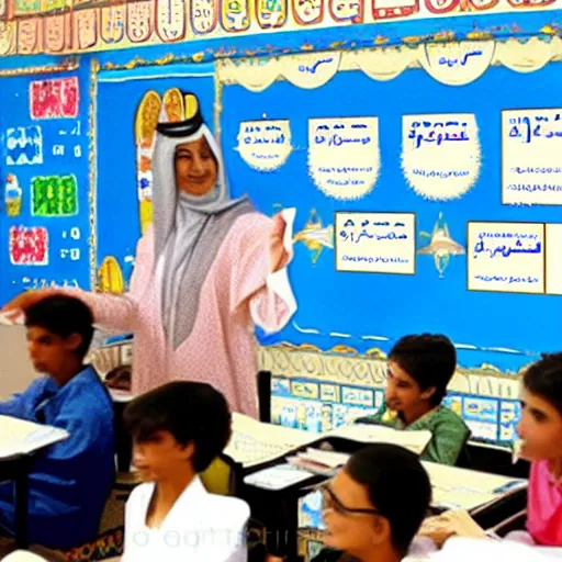 Prompt: Arabian algebra teacher dream Arabian algebra teacher