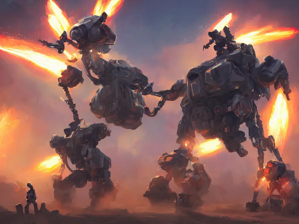 Image similar to george washington controlling a personal attack mech, by pixar, exciting illustration, explosive colors, trending on artstation