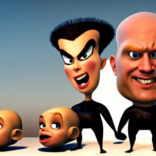 Prompt: Syndrome from the Incredibles, played by Dwayne Johnson Dwayne Johnson Dwayne Johnson