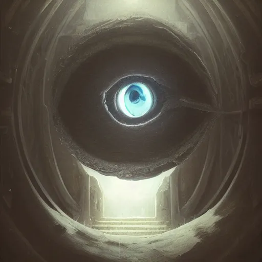 Image similar to a giant eye looking through a window,eerie,creepy,unnerving,digital art,art by greg rutkowski,design by trevor henderson,hyperdetailed skin,photorealistoc,deviantart,artstation,mysterious,4k