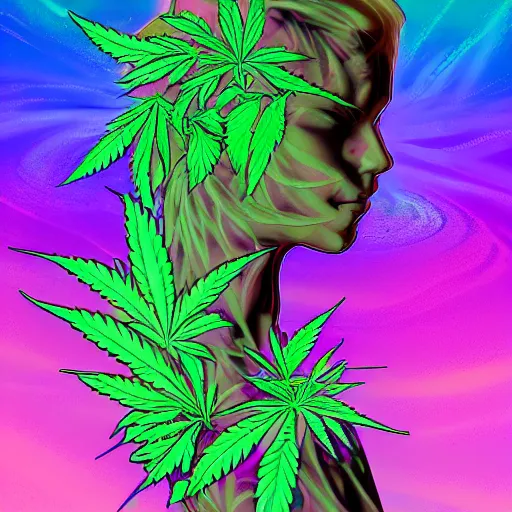 Image similar to cannabis hallucination of your own body crushing into a peaceful singularity, psychedelic, digital art, artstation