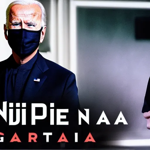 Image similar to ninja joe biden, cinematic