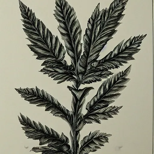 Image similar to highly detailed decorative engraving of acanthus plant