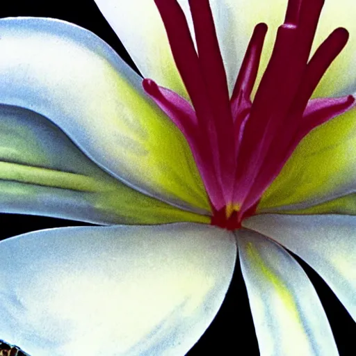 Prompt: close up of lily flower by okeeffe