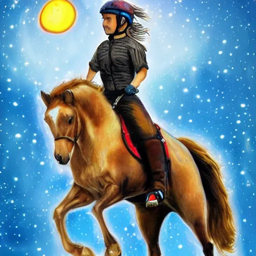 Prompt: dall - e generation of an astronault riding a horse in a photorealistic style