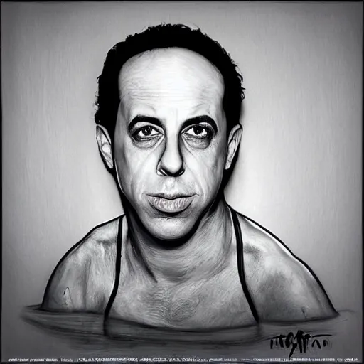 Image similar to mudvayne except it's jerry seinfeld hyperrealism
