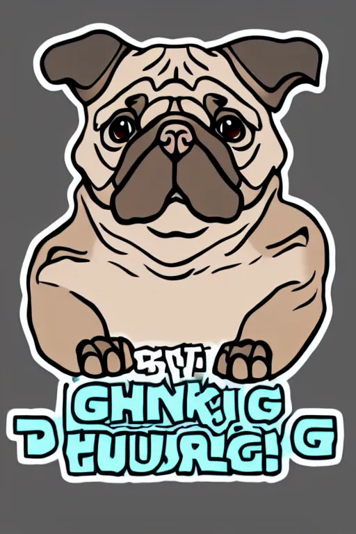 Image similar to Portrait of a big chungus pug, sticker, colorful, illustration, highly detailed, simple, smooth and clean vector curves, no jagged lines, vector art, smooth