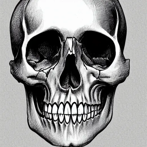 Image similar to skull black and white anatomical illustration