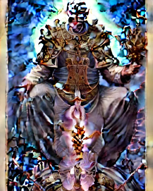 Image similar to the pope tarot card, fantasy character portrait made of fractals, ultra realistic, wide angle, intricate details, the fifth element artifacts, highly detailed by peter mohrbacher, hajime sorayama, wayne barlowe, boris vallejo, aaron horkey, gaston bussiere, craig mullins