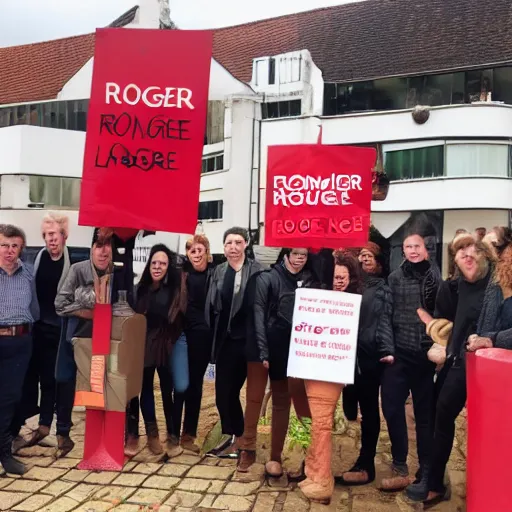 Prompt: comer rouge having a meeting to organise labour