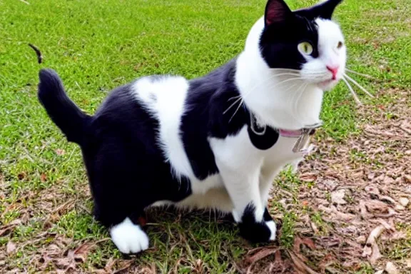 Prompt: a black and white cat dressed up as queen elizabeth