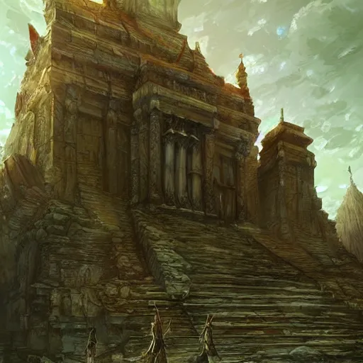 Image similar to fantasy epic temple inspired by Marc Simonetti