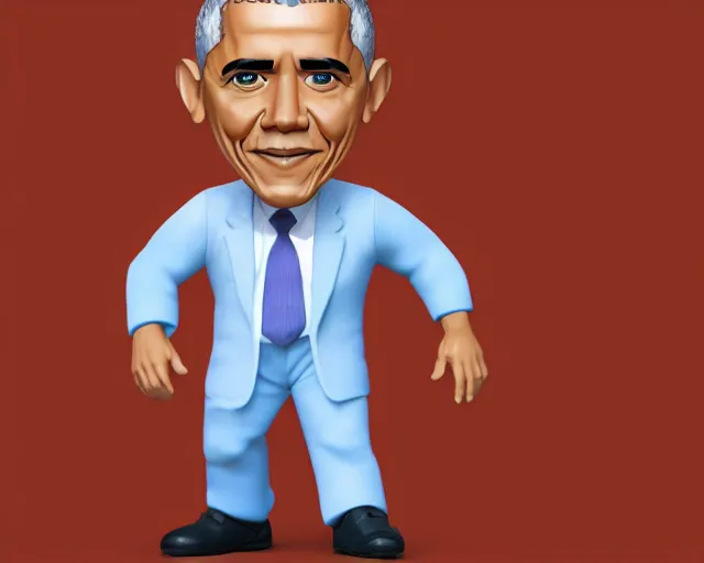 Image similar to 3d render for barack obama as a funko pop, studio lighting, white background, blender, trending on artstation, 8k, highly detailed