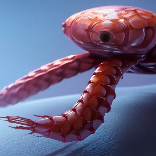 Prompt: hyperrealistic film still of benedict cumberbatch disguised as a shrimp, tall shrimp body, stunning 3 d render, inspired by istvan sandorfi & greg rutkowski & unreal engine, perfect symmetry, dim volumetric cinematic lighting, 8 k octane comprehensive render, extremely hyper - detailed, incredibly lifelike attributes, intricate, real flesh texture, masterpiece, artstation, stunning,