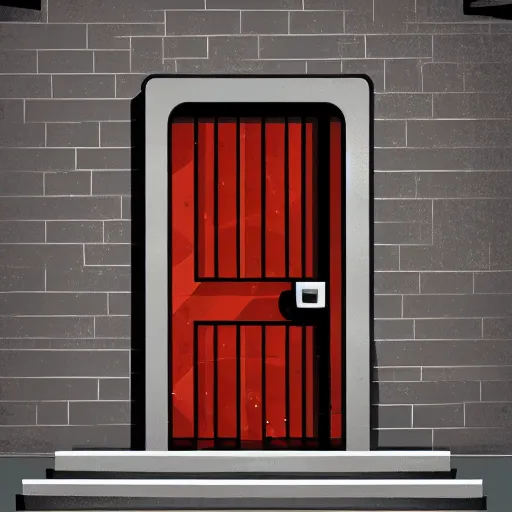 Image similar to the door to an apartment as seen from outside, detailed anime style