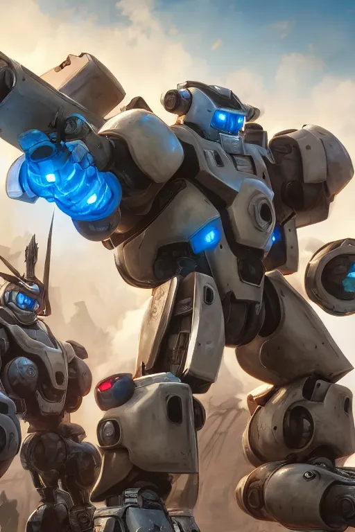 Image similar to mechwarrior 5 : mercenaries mech megaman transformer robot boss tank engine game octane render, 4 k, hd 2 0 2 2 3 d cgi rtx hdr style chrome reflexion glow fanart, global illumination ray tracing hdr fanart arstation by ian pesty by jesper ejsing pixar and disney unreal zbrush central hardmesh