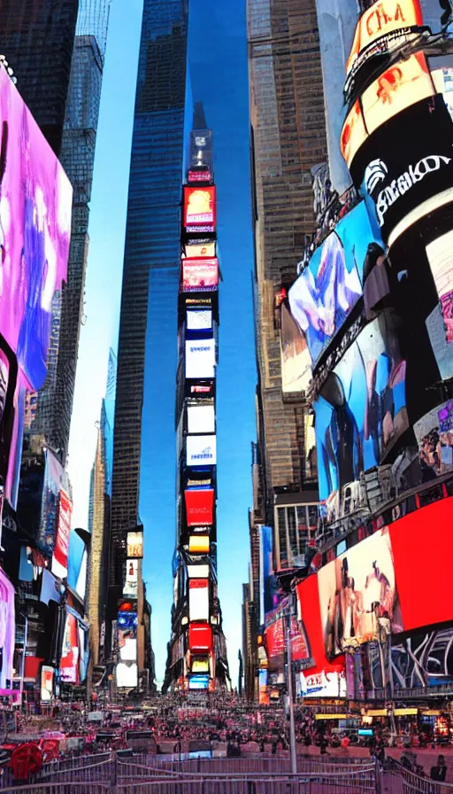 Image similar to beautiful saint mary in bikini in times square