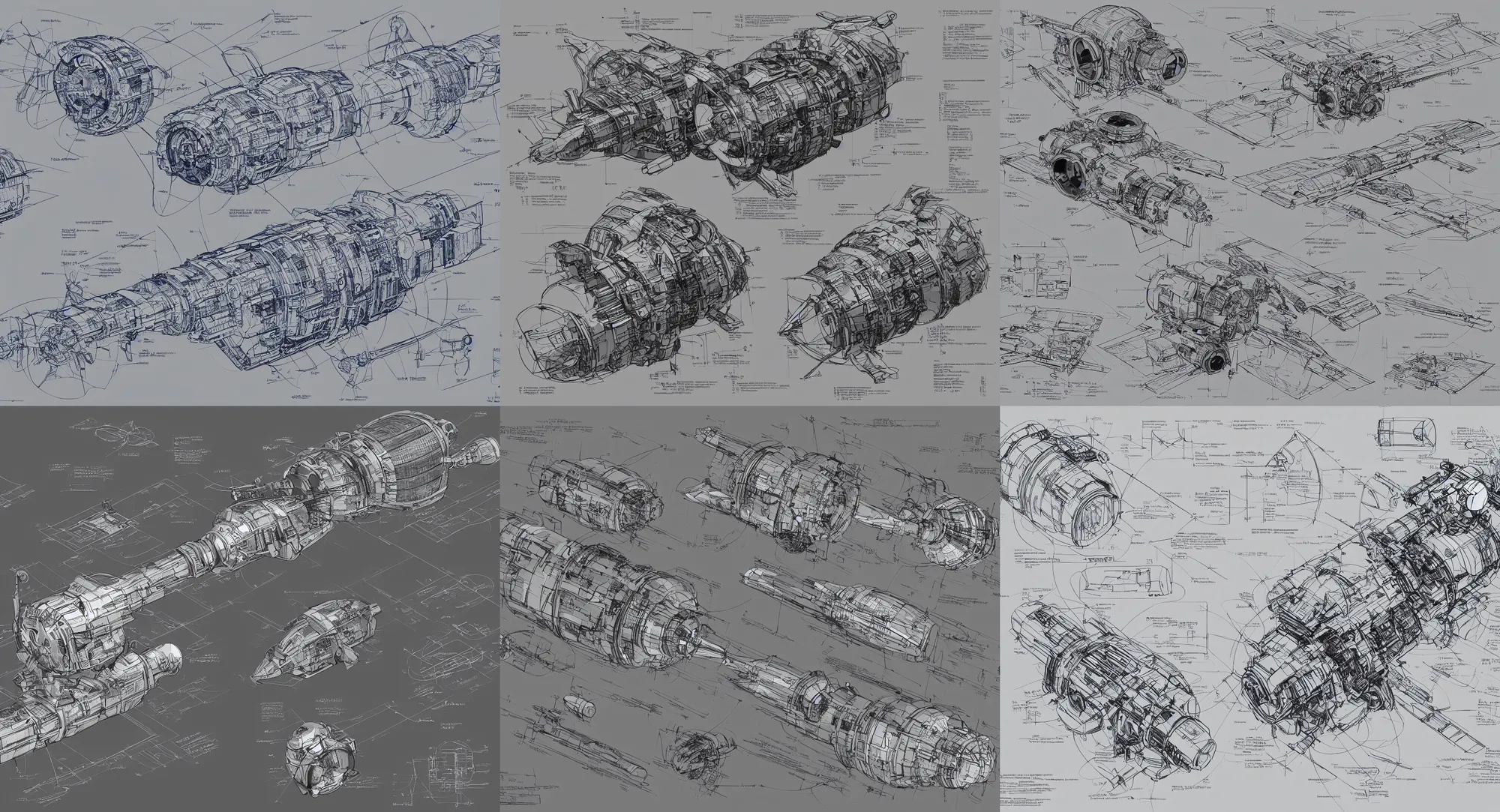 Image similar to A detailed schematic drawing of a sci-fi satellite, blueprint, technical drawing, scientific illustration, concept art, annotations, paper texture, Artyom Turskyi, Longque Chen, Mack Sztaba, Vladimir Manyukhin artstation, 8k