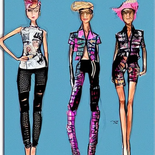 Image similar to fashion sketches from the year 3 0 0 0