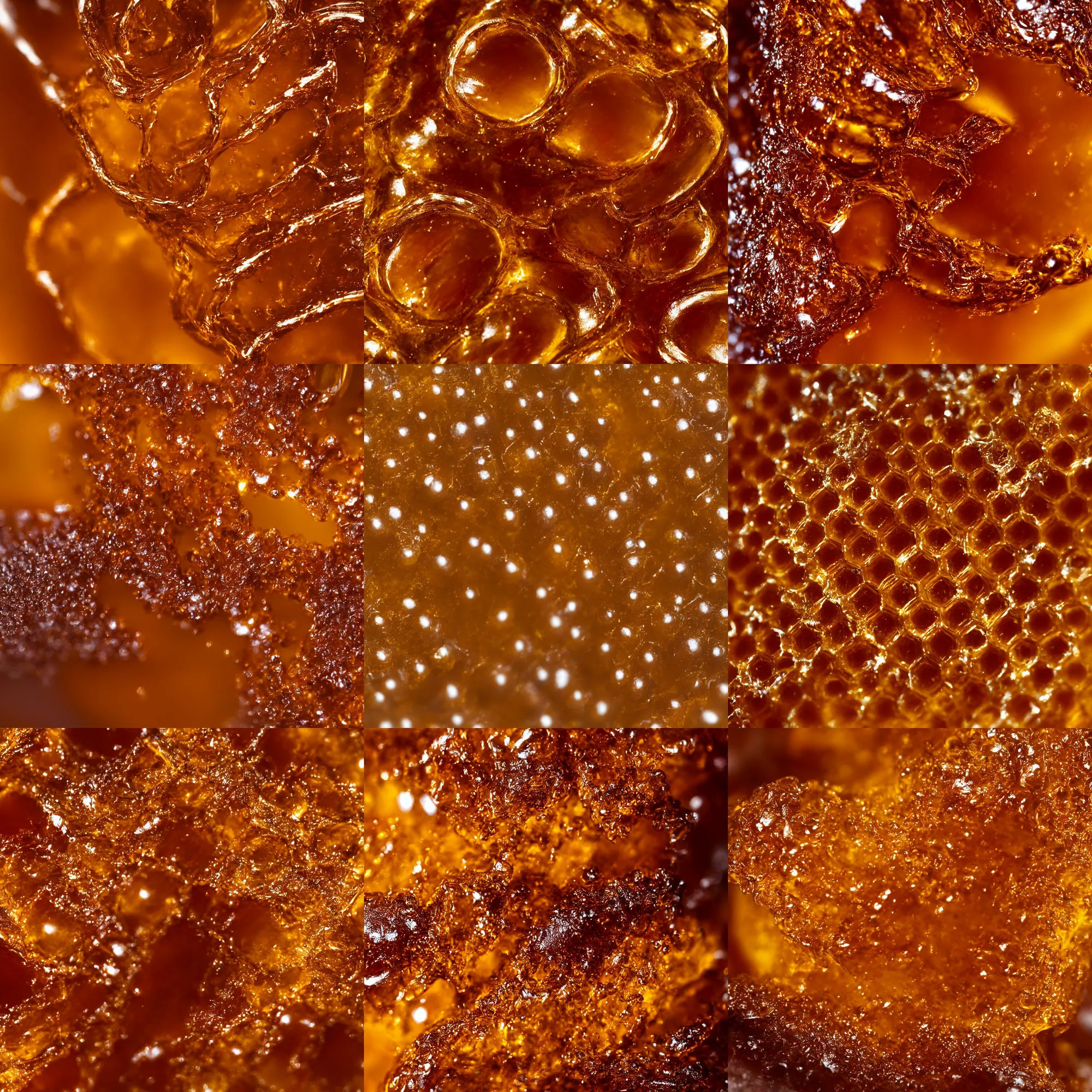 Prompt: honey liquid texture, close up, macro photography photorealistic, pbr, 8 k, 3 0 0 dpi