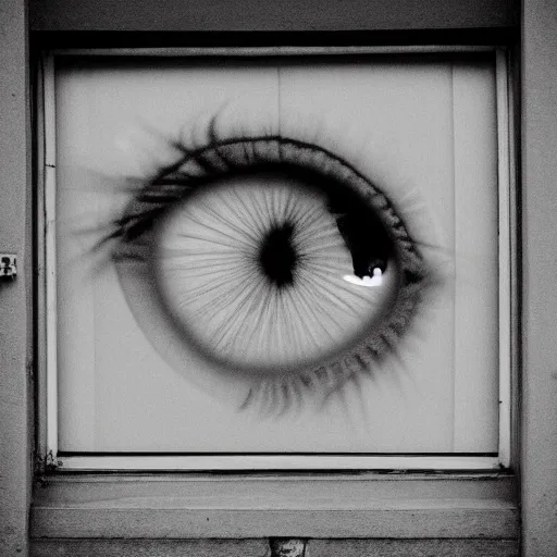 Image similar to the eye on window, liminal space