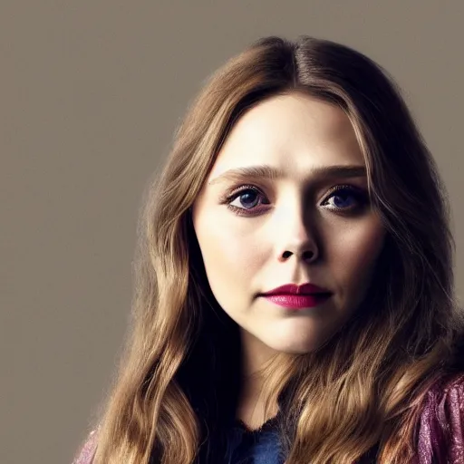 Prompt: elizabeth olsen ( ( ( scarlet witch ) ) ), portrait!!!, [ 4 k photorealism ]!!, trending on unsplash