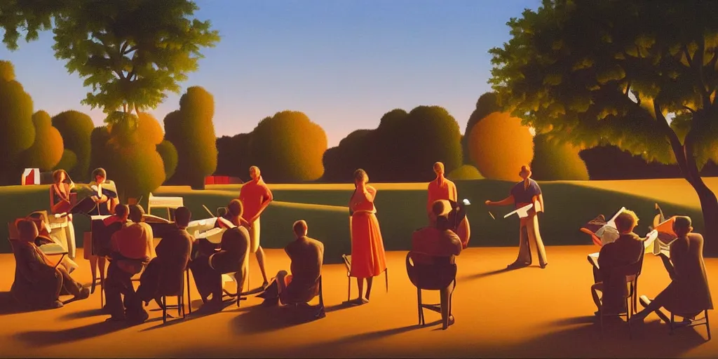 Image similar to concert, summer evening, kenton nelson