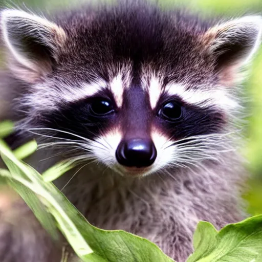 Image similar to a raccoon kitten hybrid