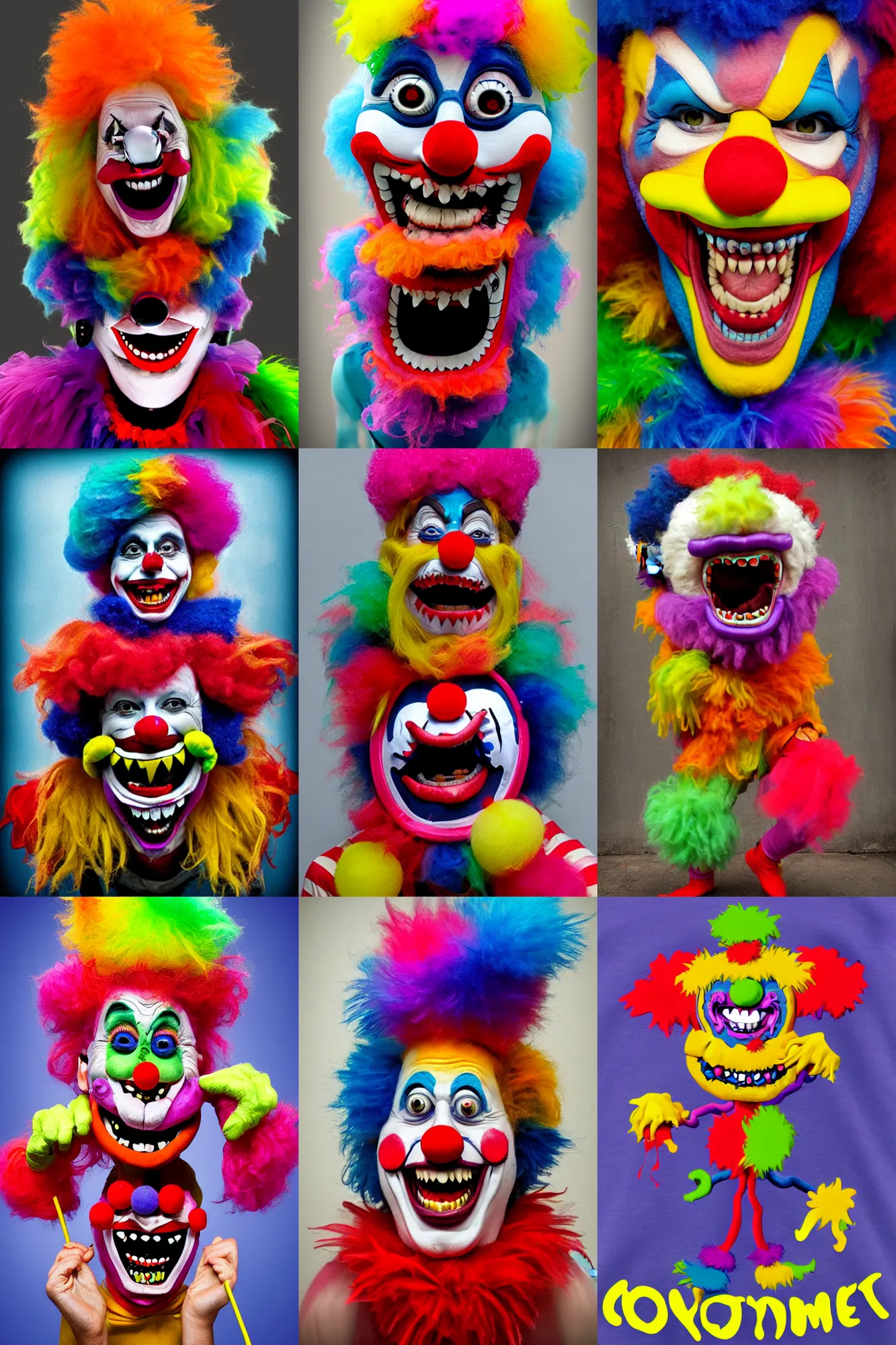 Prompt: crazy monster clown