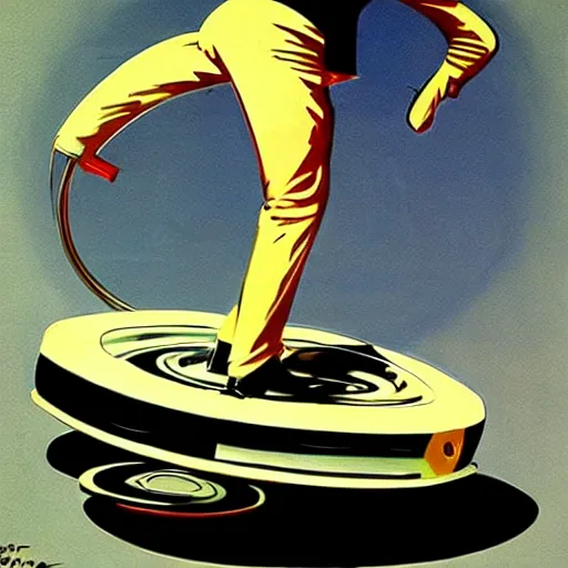 Image similar to concept art for a unicycle car, painted by syd mead, high quality