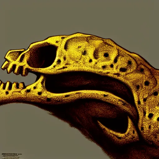 Image similar to golden lizard skull symbol, very detailed, 4 k, by greg rutkowski