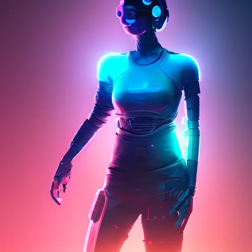 Image similar to female cyberpunk android warrior in the style of beeple, neon lights, photorealistic, hyperrealism, futuristic, 8 k resolution, trending on artstation, cg society, award winning