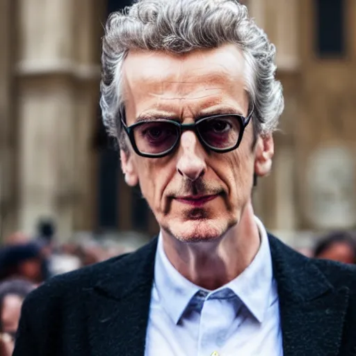 Image similar to portrait of peter capaldi visiting piazza del duomo milan