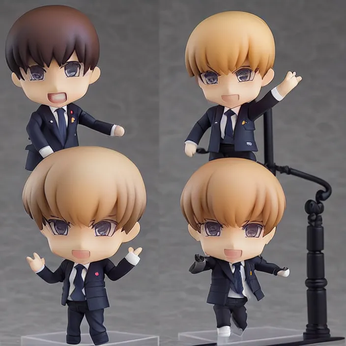 Image similar to prompt is! dream emmanuel macron, an anime nendoroid of emmanuel macron, figurine, detailed product photo