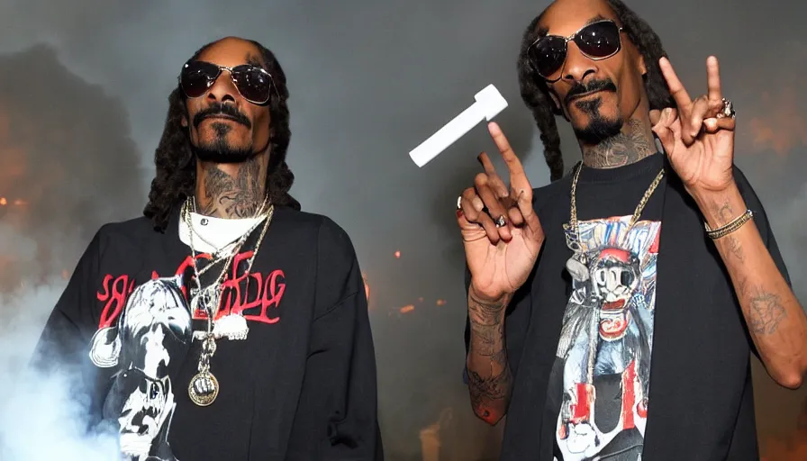 4028801023 Snoop Dogg smokes a big joint with red eyes, Stable Diffusion