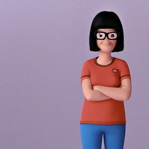 Prompt: A still of Tina Belcher in a Pixar movie