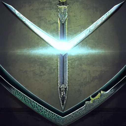 Prompt: concept art of rare legendary sword, perfect symmetry, rpg, digital art, d & d, central symmetrical composition, incredible, digital painting, cinematic view, no noise, global illumination, warm lighting, volumetric, vivid, intricate details, ultra realistic, volumetric lighting, warm colors advance, cell shading