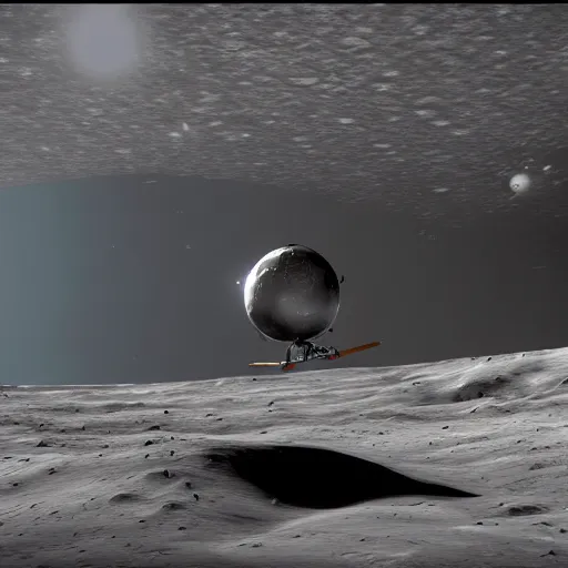 Image similar to leonardo da vinci himself landing on the moon, photorealistic, unreal engine 5