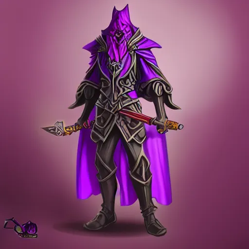 Prompt: purple evil wizard, trending on artstation